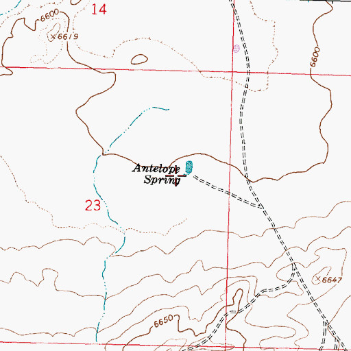 Topographic Map of Antelope Spring, WY