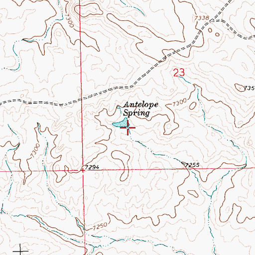 Topographic Map of Antelope Spring, WY