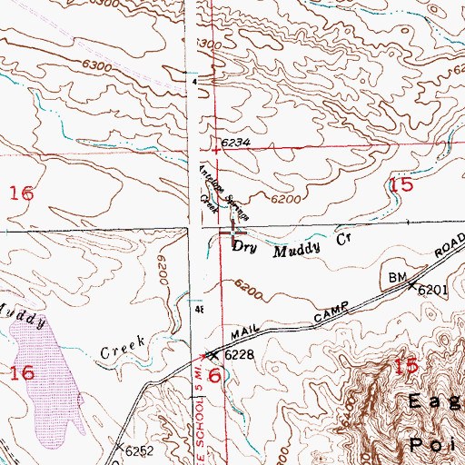 Topographic Map of Antelope Springs Creek, WY