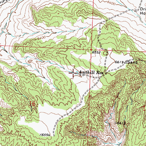 Topographic Map of Anthill Reservoir, WY