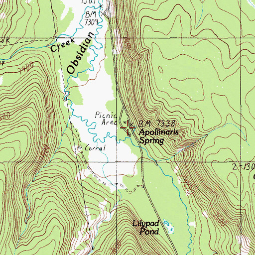 Topographic Map of Apollinaris Spring, WY