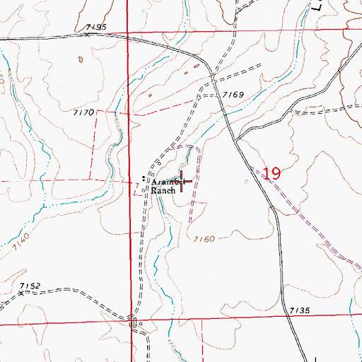 Topographic Map of Arambel Ranch, WY