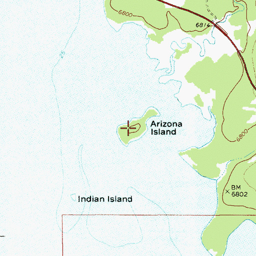 Topographic Map of Arizona Island, WY