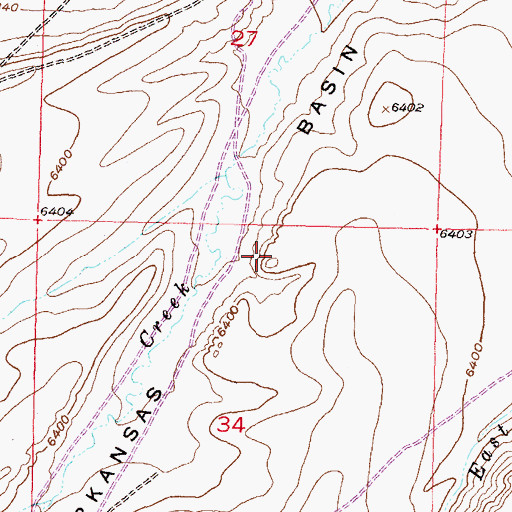 Topographic Map of Arkansas Basin, WY