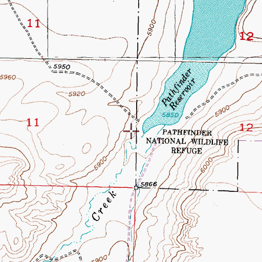 Topographic Map of Arkansas Creek, WY