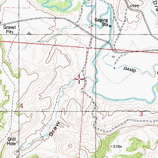 Topographic Map of Arminto Draw, WY