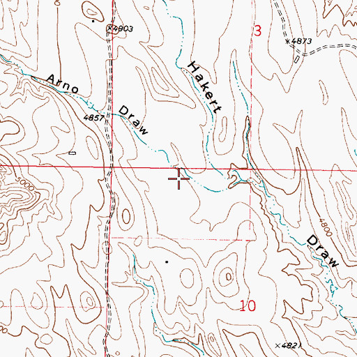 Topographic Map of Arno Draw, WY
