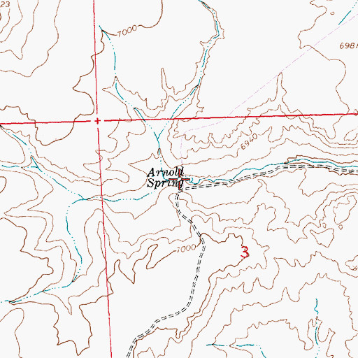 Topographic Map of Arnold Spring, WY