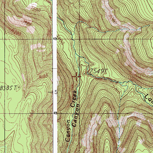 Topographic Map of Arrow Canyon, WY