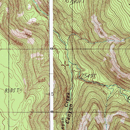 Topographic Map of Arrow Canyon Creek, WY