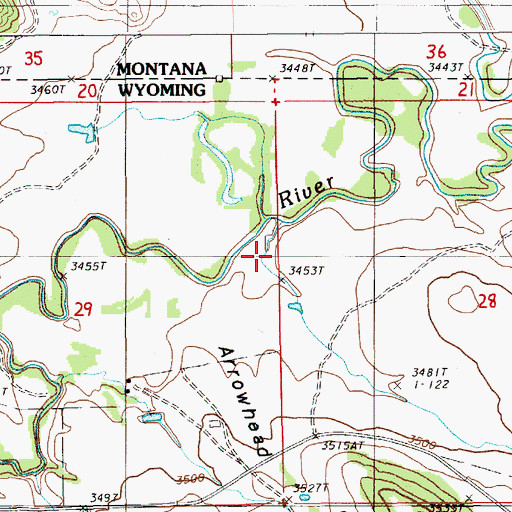 Topographic Map of Arrowhead Gulch, WY