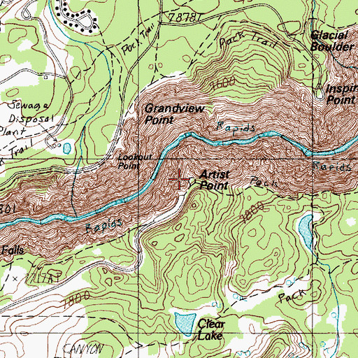Topographic Map of Artist Point, WY