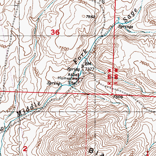 Topographic Map of Asbell Homestead Site, WY