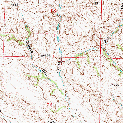 Topographic Map of Ash Draw, WY