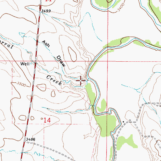 Topographic Map of Ash Draw, WY