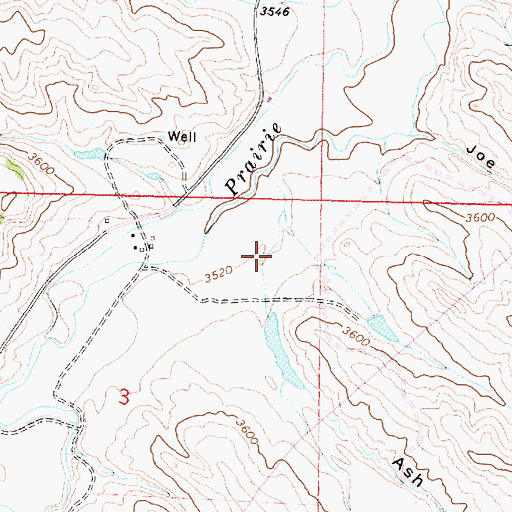 Topographic Map of Ash Draw, WY
