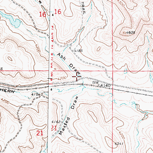 Topographic Map of Ash Draw, WY