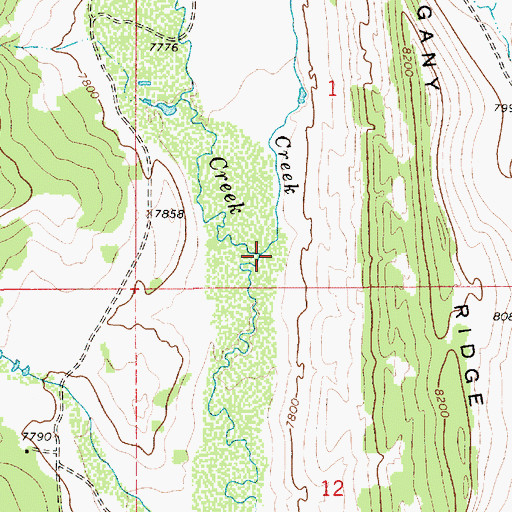 Topographic Map of Aspen Creek, WY