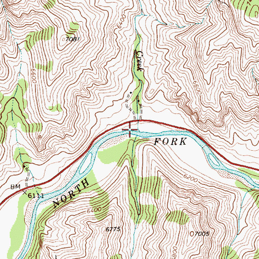 Topographic Map of Aspen Creek, WY