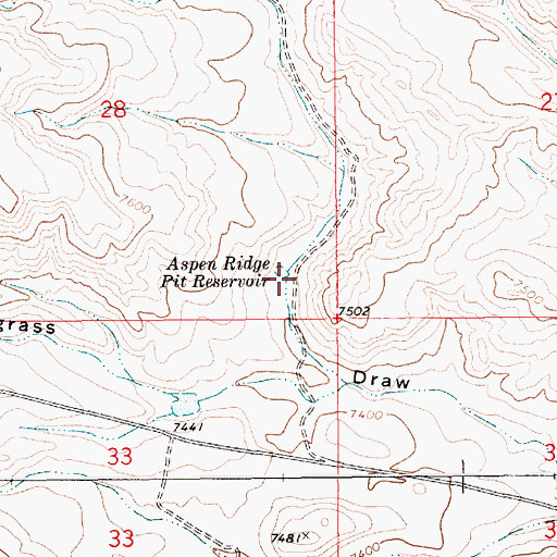 Topographic Map of Aspen Ridge Pit Reservoir, WY