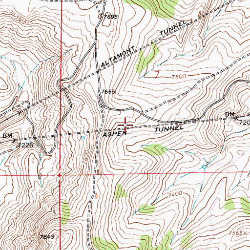 Topographic Map of Aspen Tunnel, WY