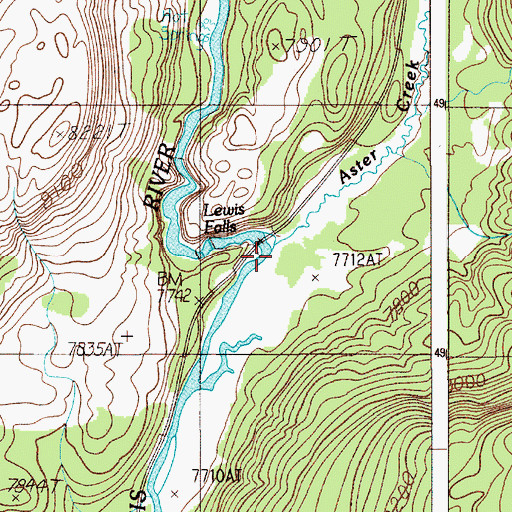 Topographic Map of Aster Creek, WY