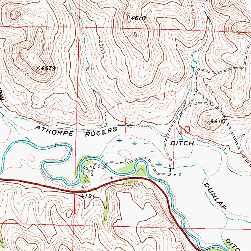 Topographic Map of Athorpe Rogers Ditch, WY