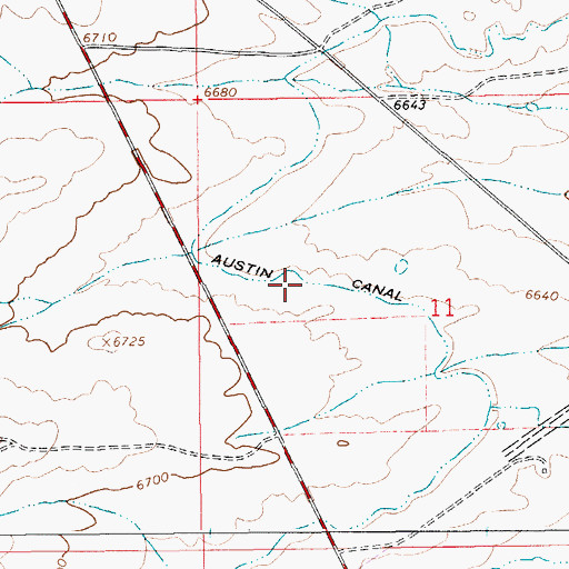Topographic Map of Austin Canal, WY