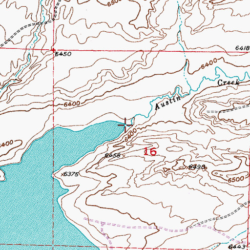 Topographic Map of Austin Creek, WY