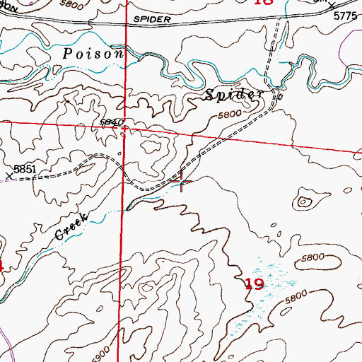 Topographic Map of Austin Creek, WY