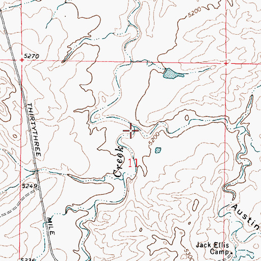 Topographic Map of Austin Draw, WY