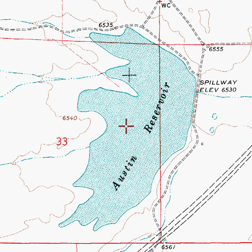 Topographic Map of Austin Reservoir, WY