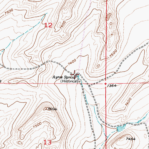 Topographic Map of Ayres Spring, WY