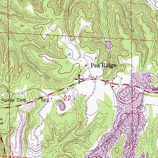 Topographic Map of New Hope Cemetery, AL