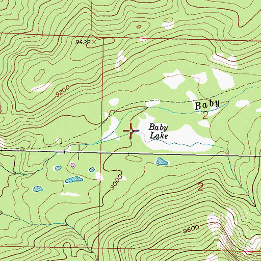 Topographic Map of Baby Lake, WY