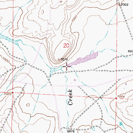 Topographic Map of Bad Water Creek, WY