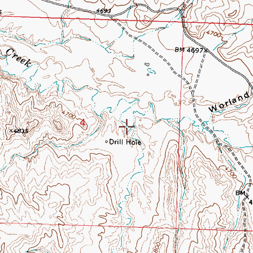 Topographic Map of Bader Draw, WY