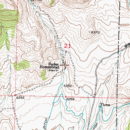 Topographic Map of Bader Homestead, WY
