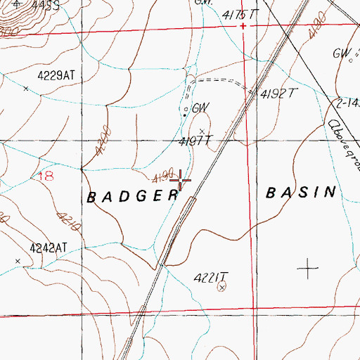 Topographic Map of Badger Basin, WY