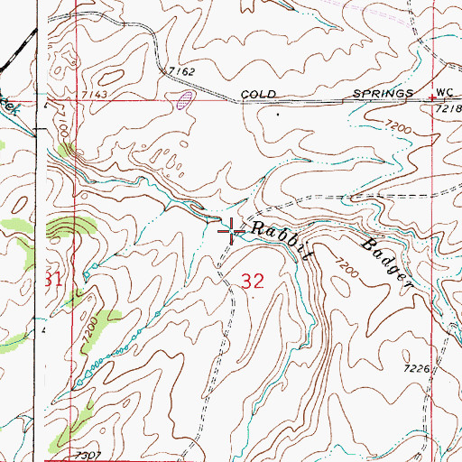Topographic Map of Badger Creek, WY