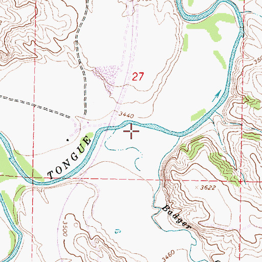 Topographic Map of Badger Creek, WY