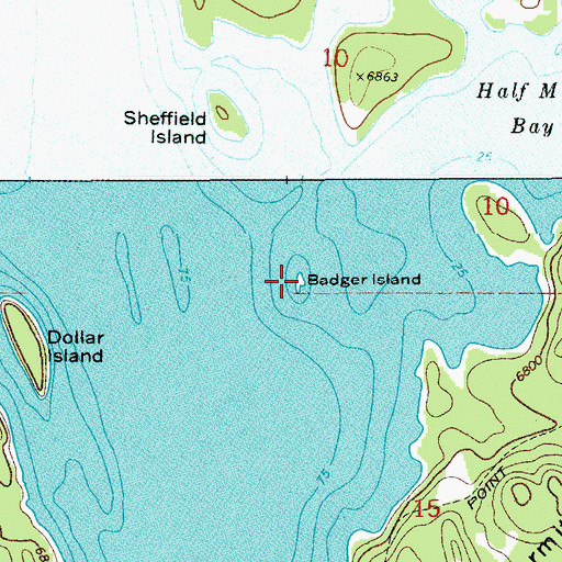 Topographic Map of Badger Island, WY