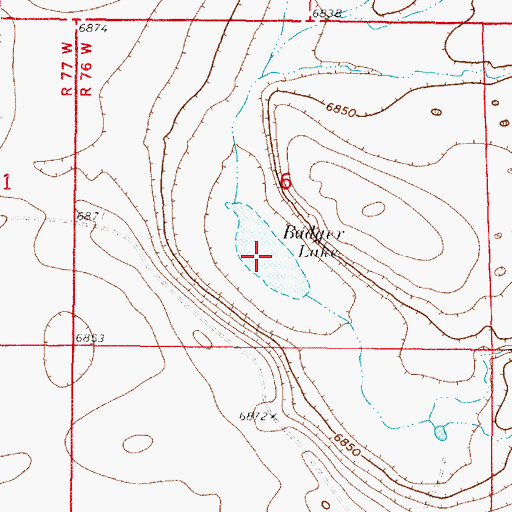 Topographic Map of Badger Lake, WY