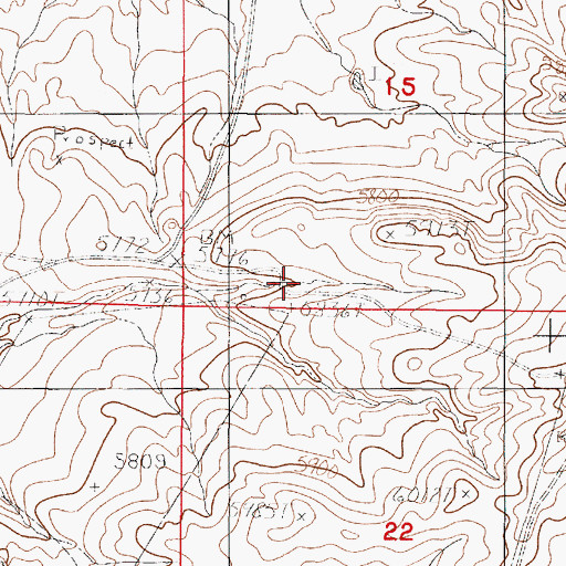 Topographic Map of Badger Mine, WY
