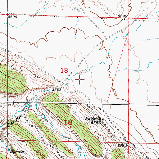 Topographic Map of Baerthel Canyon, WY