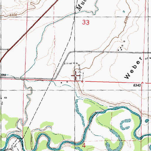 Topographic Map of Baggs Cemetery, WY
