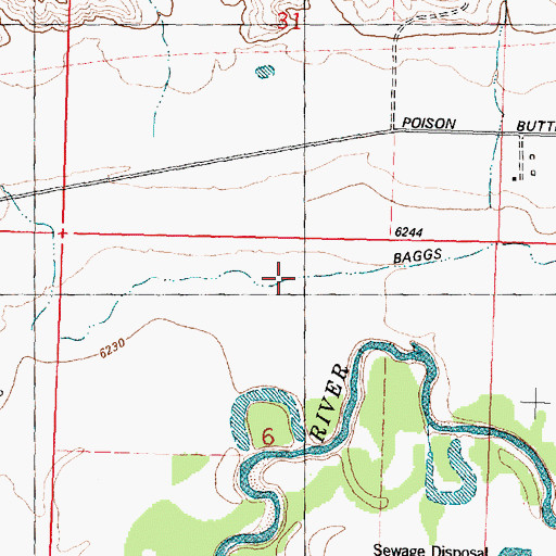 Topographic Map of Baggs Ditch, WY