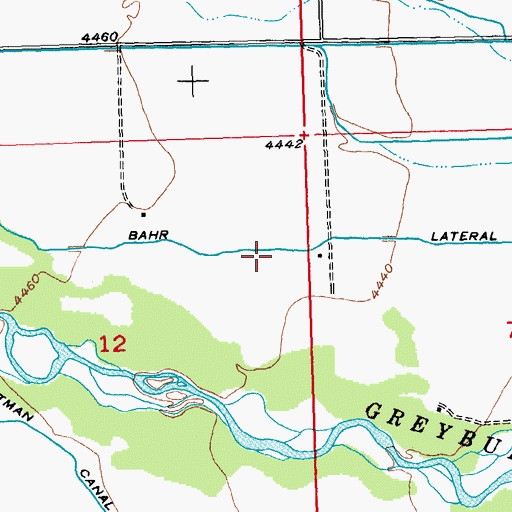 Topographic Map of Bahr Lateral, WY