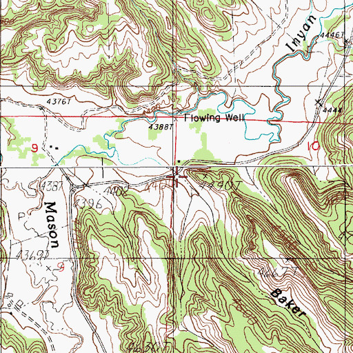 Topographic Map of Baker Canyon, WY