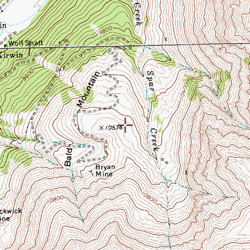 Topographic Map of Bald Mountain, WY